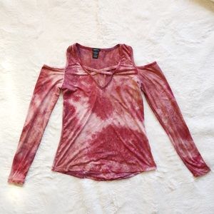 Pink Rue21 Cold-Shoulder Long-Sleeve Tee